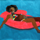 Floater #2, 2016, by Derrick Adams
Courtesy of Rhona Hoffman Gallery